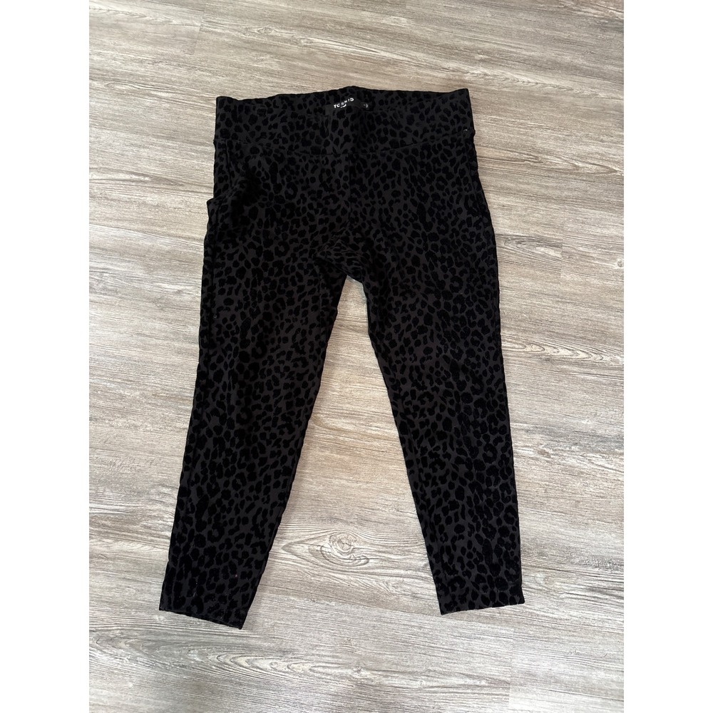 Torrid Pixie Black Leopard Flocked Ankle Pants Womens Plus Size 1 XL Stretch